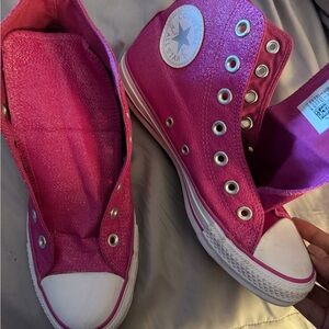 Converse Women's Fuchsia Glitter High-Top Sneakers